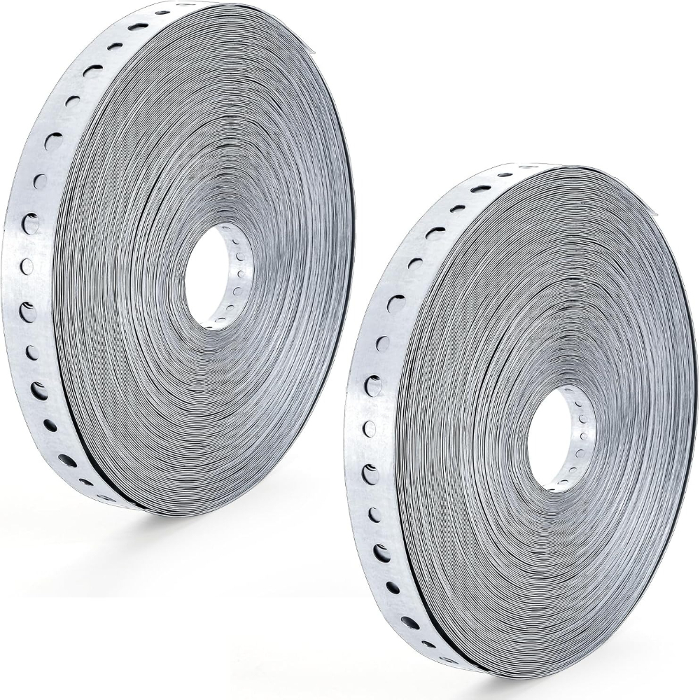 TEMU 2 Pack 118.11' Galvanized Wire Duct Hangers, Pre-, Metal Pipe Support Straps For Plumbing Cable Conduit Decor