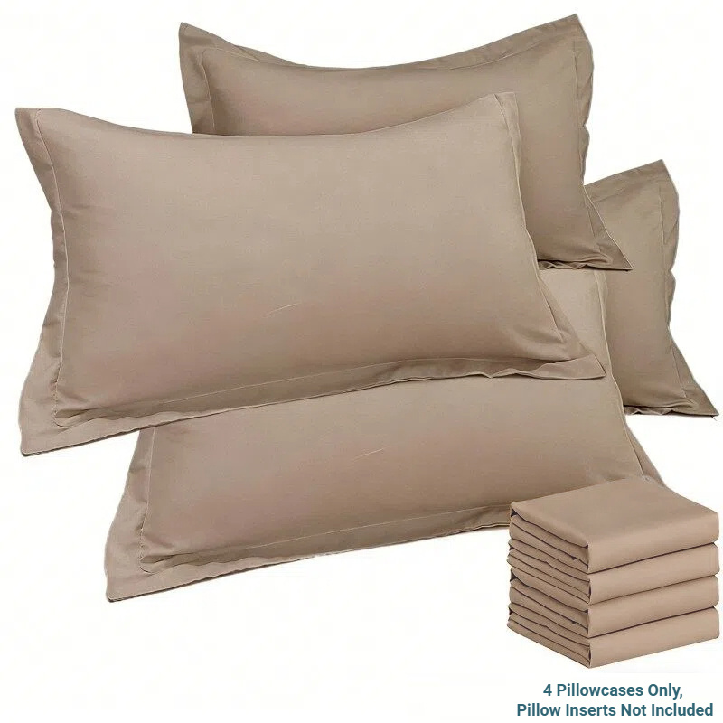 TEMU Set da 4 federe standard, protezioni per cuscini ultra morbide e leggere, chiusura a e traspirante, federe di qualit� alberghiera, durevoli e