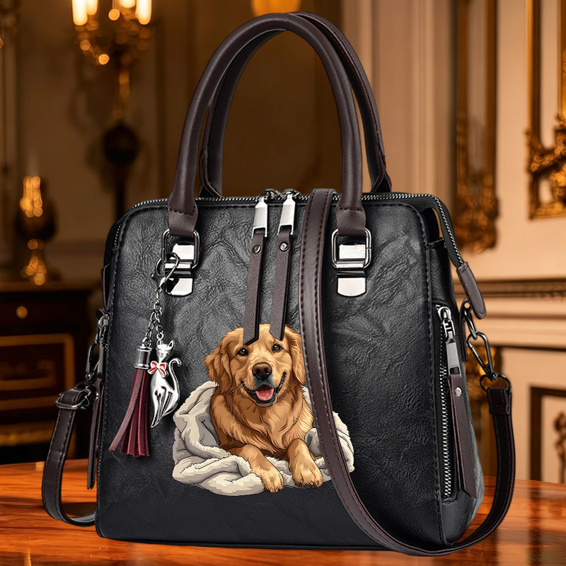 TEMU 1pc Women's Shoulder Bag Crossbody Bag Handbag, Fashion Daily Bag With Cute Golden Retriever Dog Print, Large Capacity Versatile Casual Bag For