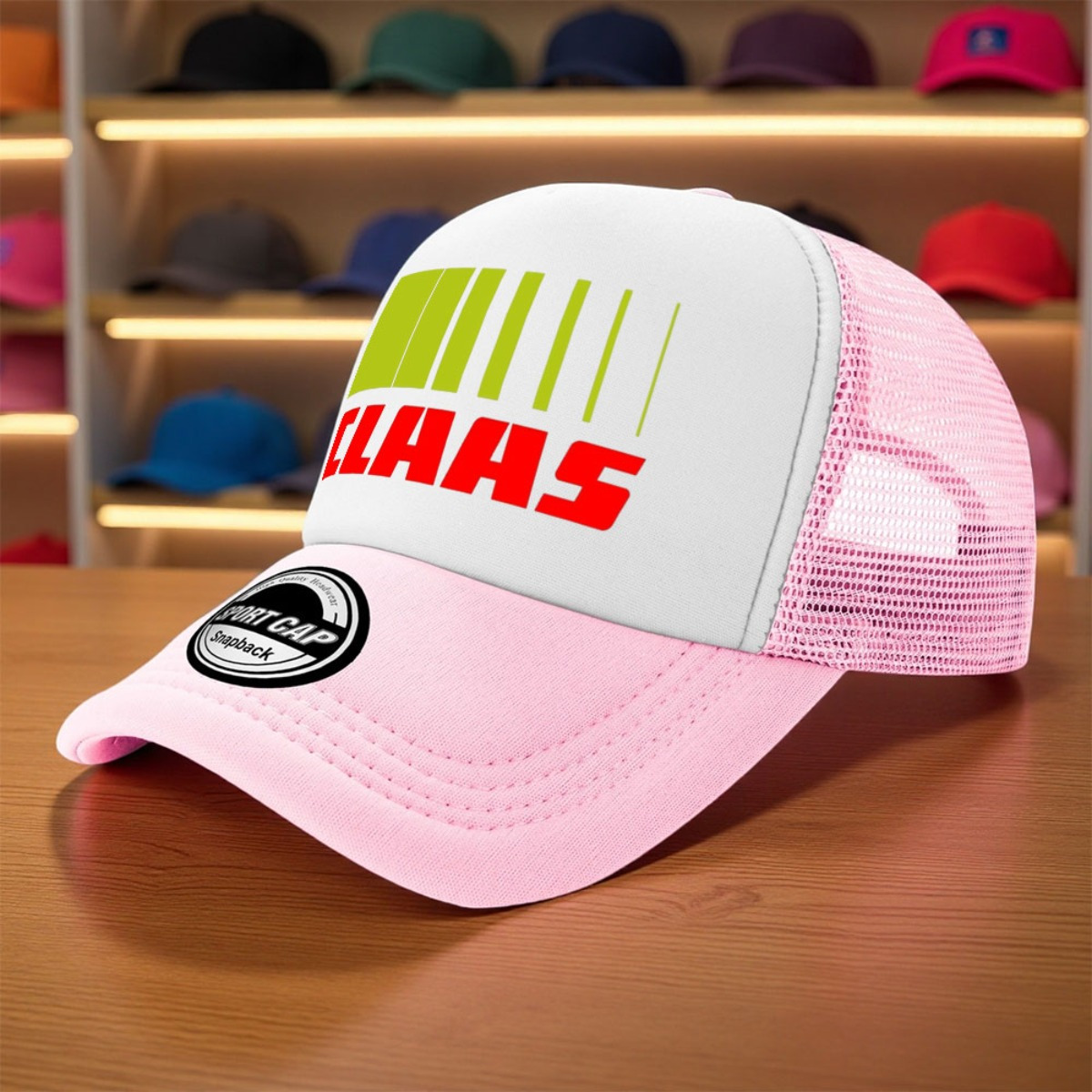 TEMU 1pc Claas Brand Print Retro Unisex Trucker Hat - Lightweight Mesh Cap With Design, Outdoor For Golf, Fishing, Casual Wear | Machine Washable &