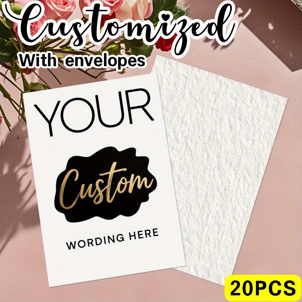 E-shop [Benutzerdefiniertes Produkt] (Verbesserte Version) Bildpersonalisierte Einladungskarten 20 Stück 5 X 7 Zoll Personalisierte Einladung mit