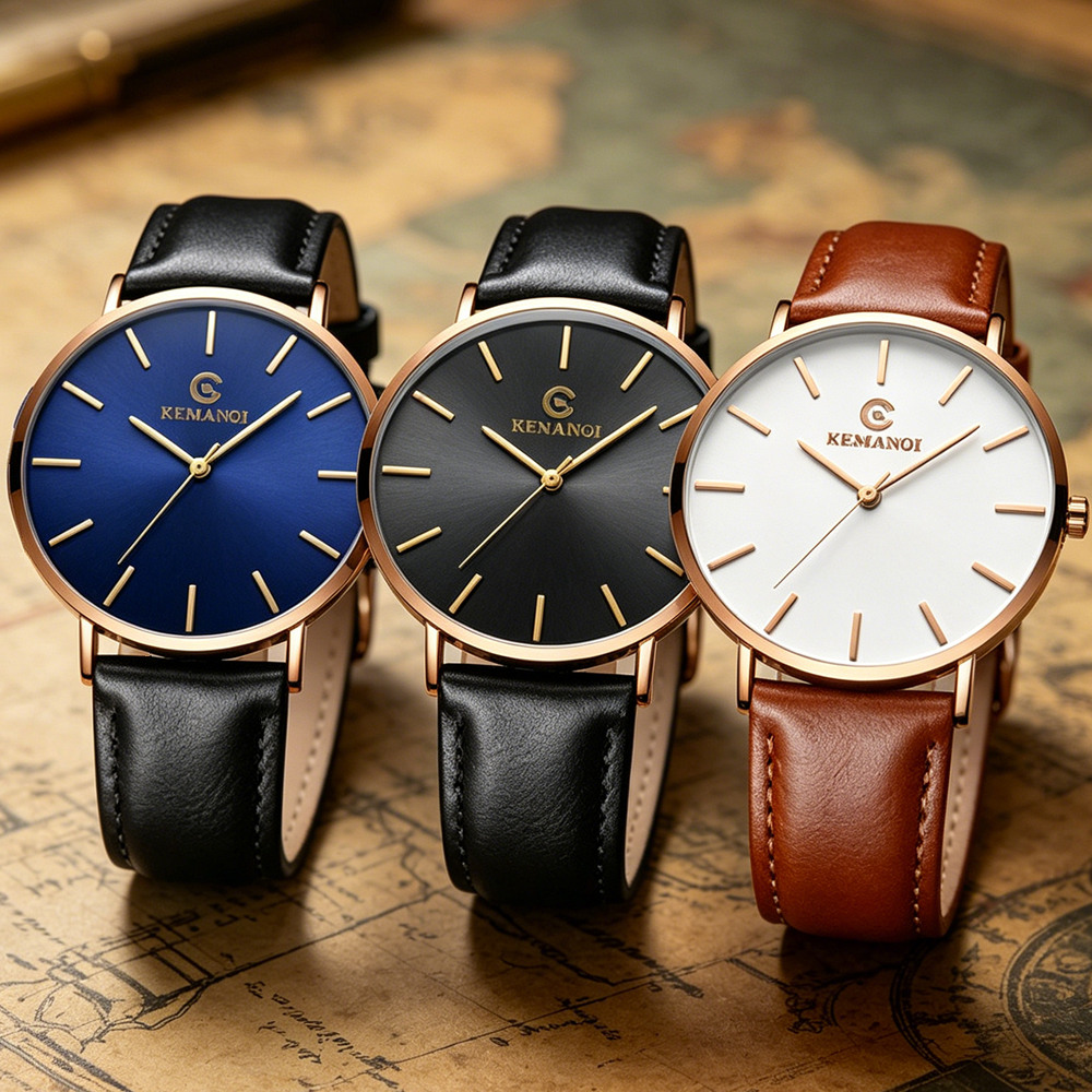 TEMU 3pcs/set, Casual Watch Set, Men's Minimalist Style Clock Fashionable Trendy Watches