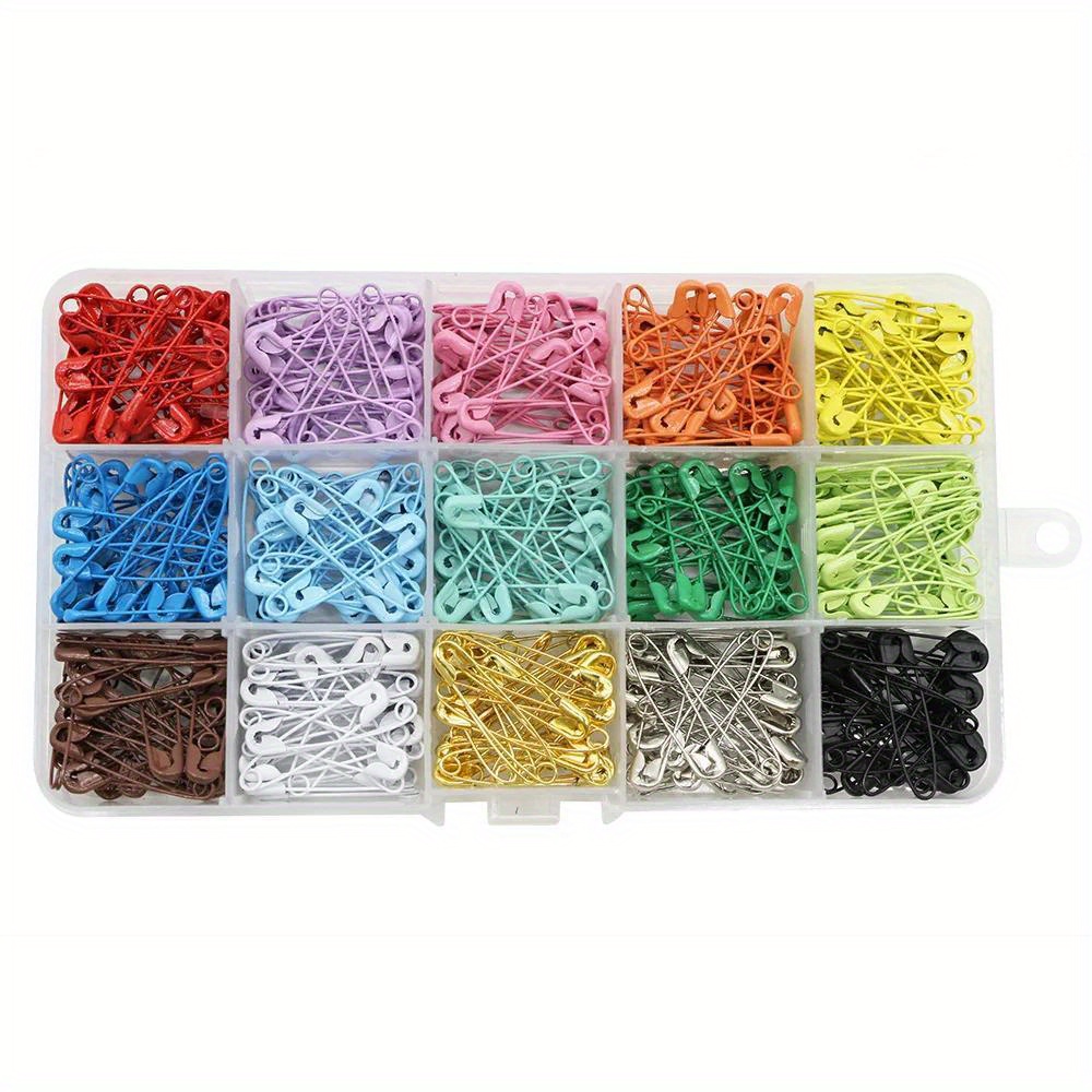 

2024 Best-selling Safety Pin Set, 300/450pcs Per Box, Multi-functional 32mm Household Clothing Pins In 15 Assorted Colors, Hot-selling