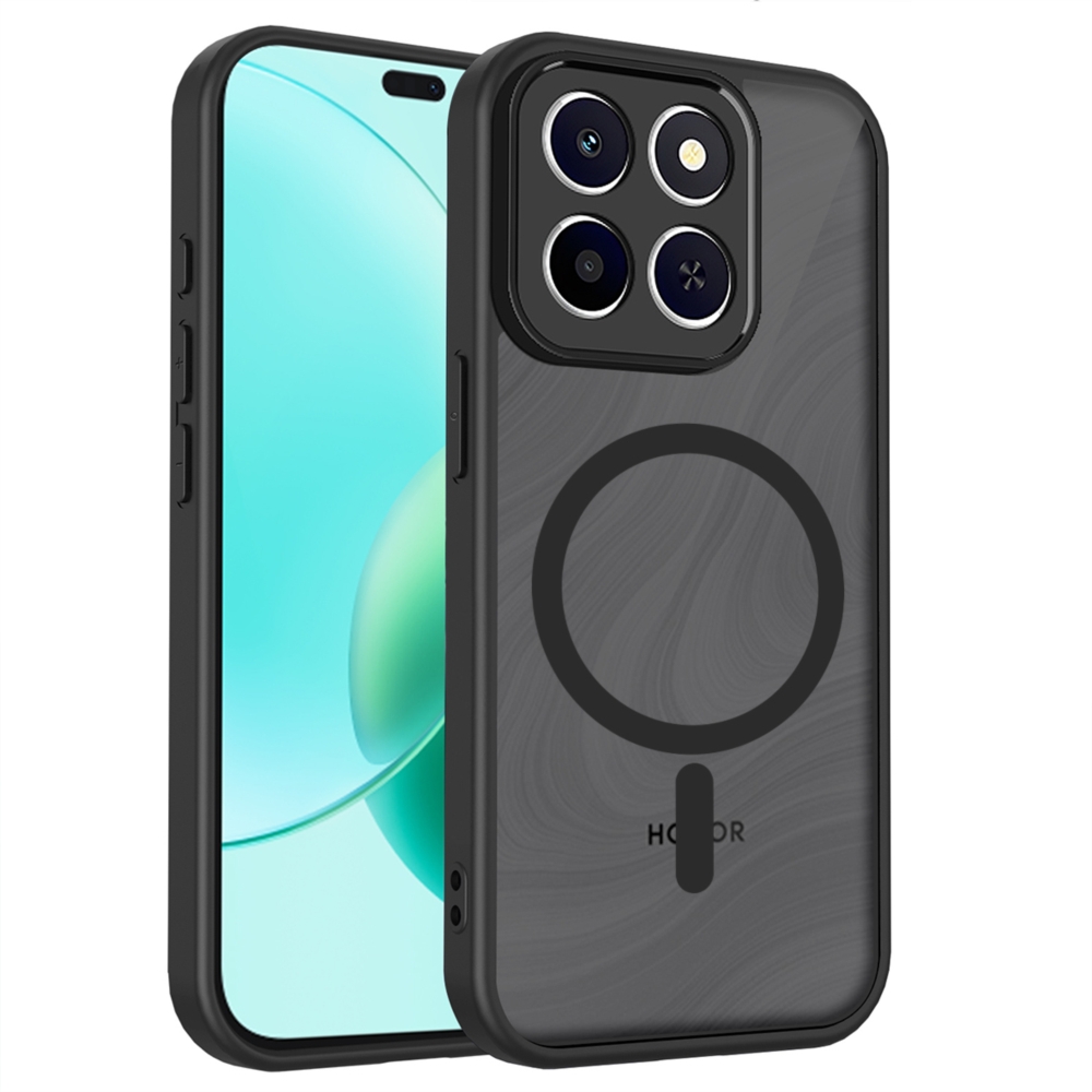 TEMU Étui Téléphone : Coque Transparente Mate Peau Noire Magnétique Antichoc Intégrale pour Honor 400 Smart