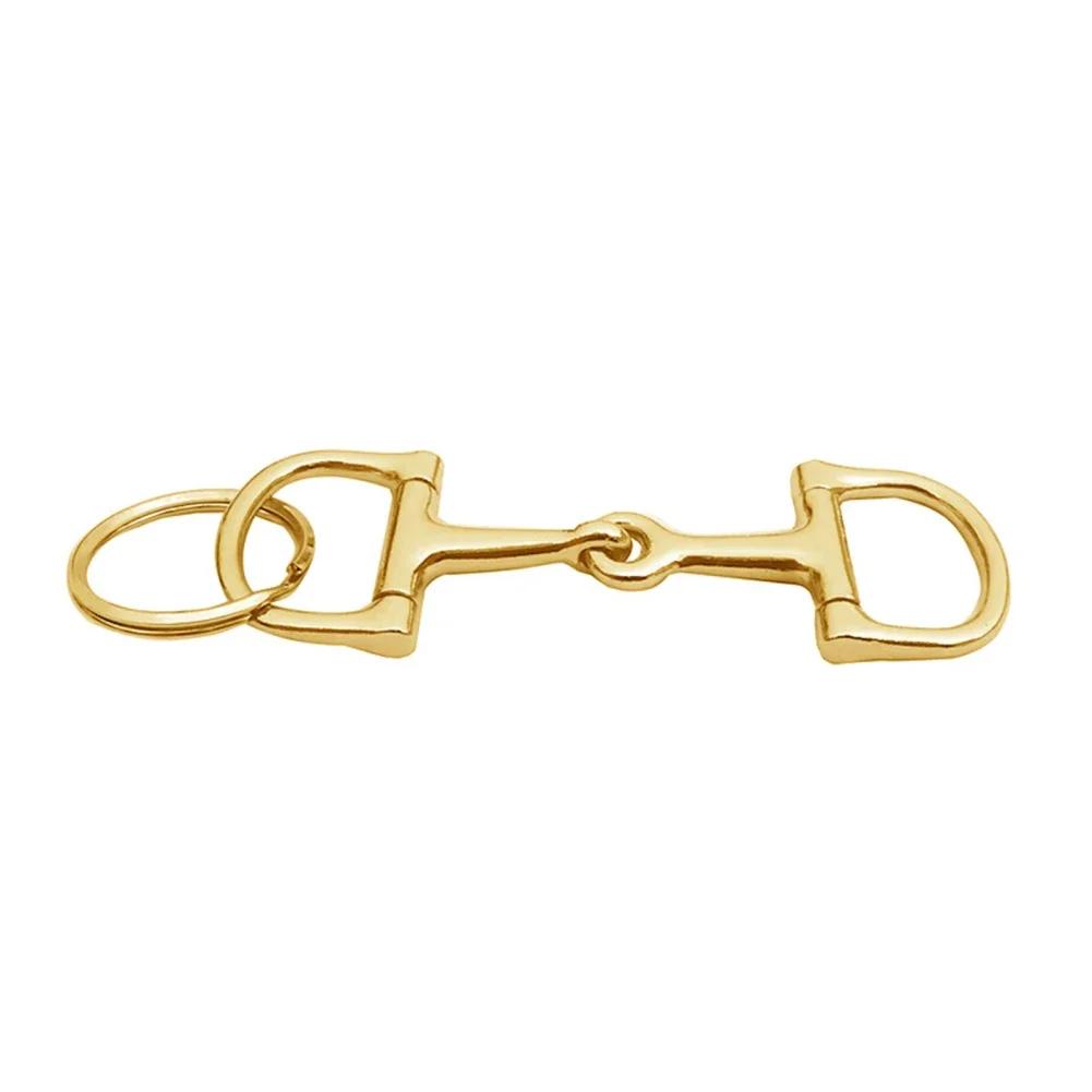 1pc D-shaped Keychain Durable Silvery D Zine-alloy Horse Bits Key Chain Decoration Gift For Men Women