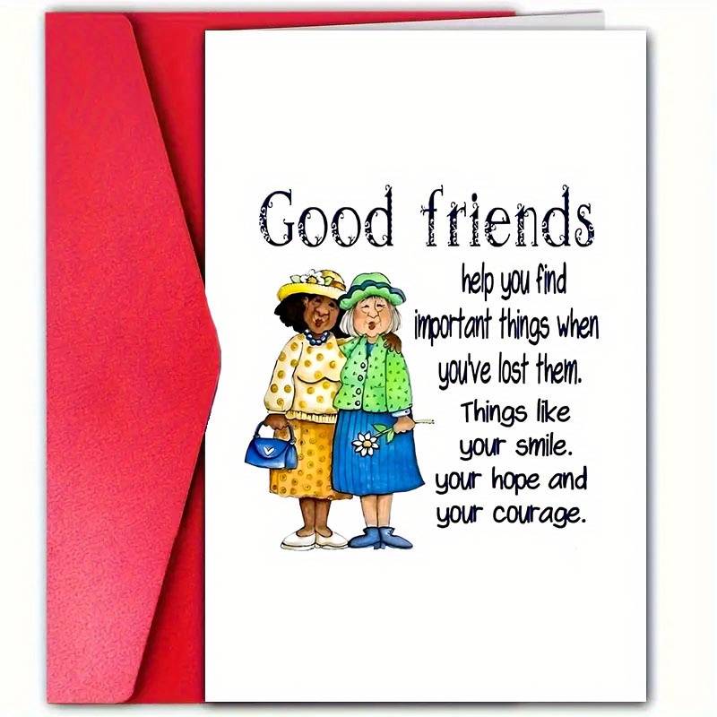 TEMU 4pcs Friend Greeting Cards & Envelopes - Izable Name/message, Inspirational Quotes Suitable For Birthdays, Christmas, Thank You Notes, Special