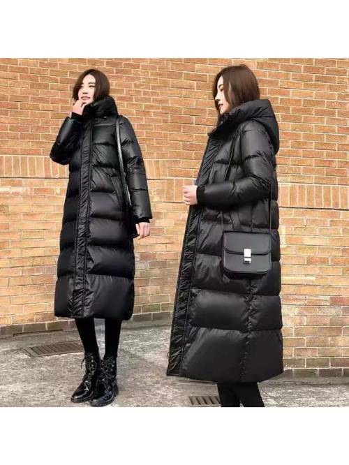 and padded coat knee length korean style long padded jacket thickened and fitting winter outerwear