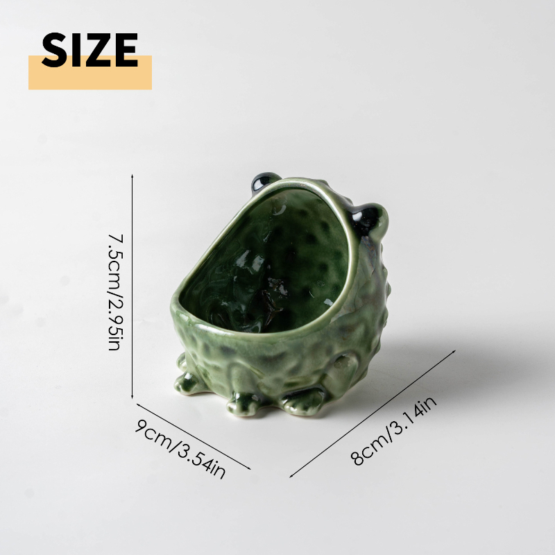 TEMU Ceramic Frog-shaped Storage Box With Key Holder & Candy Jar - Multi-functional Organizer Suitable For Entryway, Desktop, Room - Cute Frog Decor