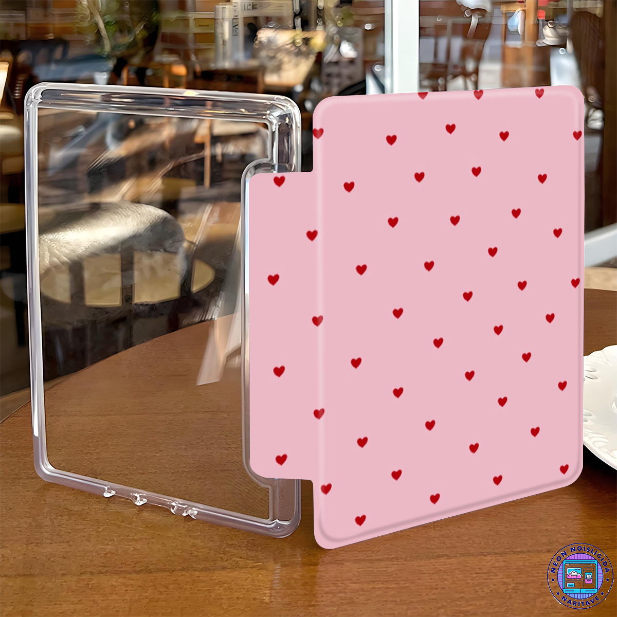 TEMU Pink Heart Case For 7/6.8/6 Inch Paperwhite(12th/11th/10th/8/7/6/5th Generation-2024/2025)| , And Transparent Tpu Back Cover, Painted