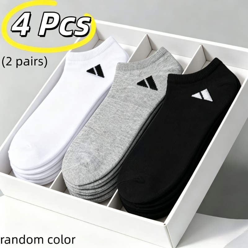 4 peças/2   de cores sortidas, meias invisíveis unissex para   e lazer, meias de tornozelo da moda de cor     e versáteis,   elástico com aderência antiderrapante para ficar no  ,   e   sem desgastar os calcanhares, adequadas para uso diário casual, basquete