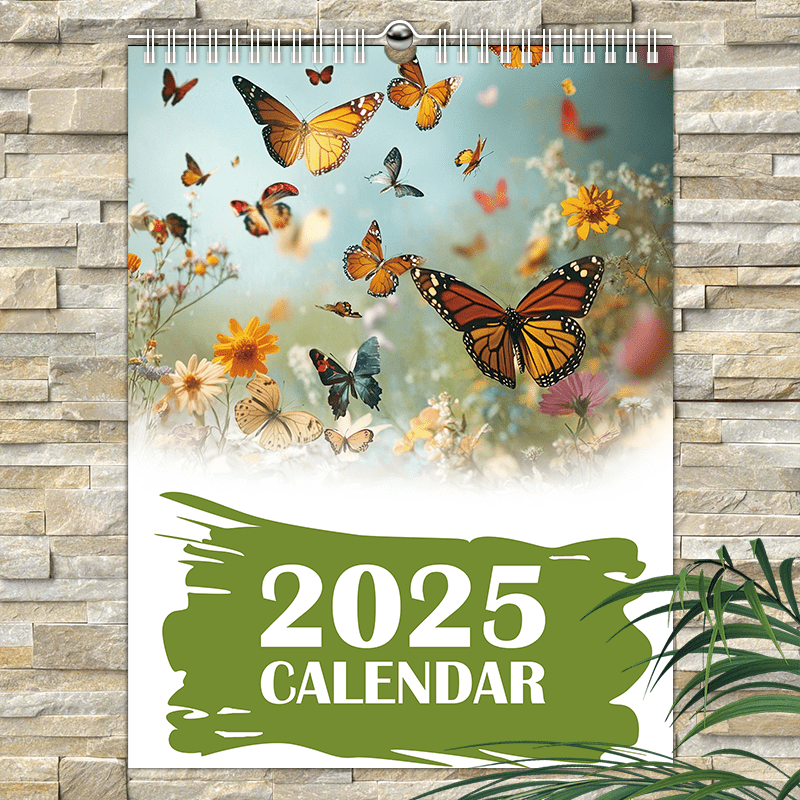 

2025 Floral & Wall Calendar - , 12-month Paper Planner For Office And Personal Organization