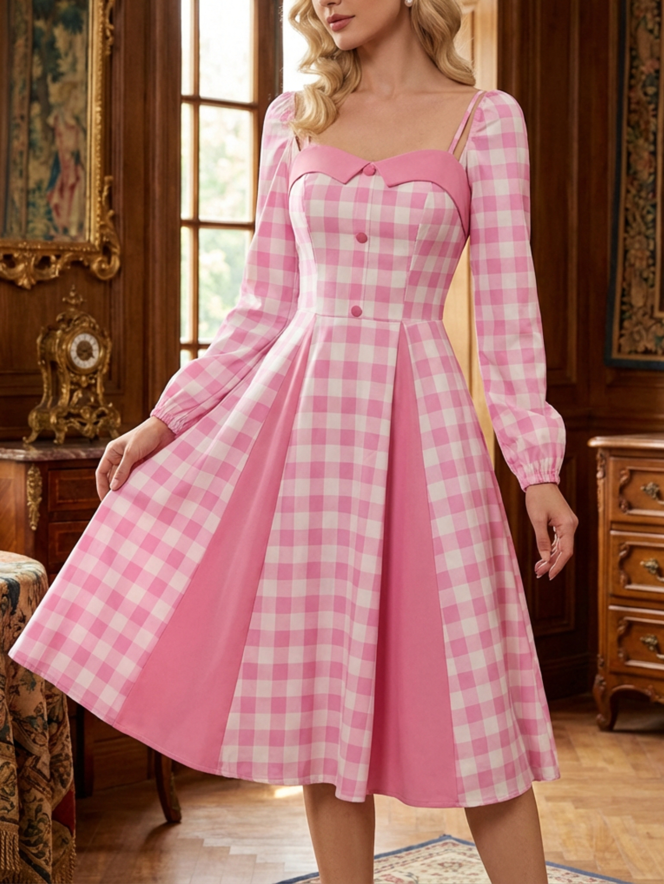 slim fit dress slacks Hot Pink Satin Prom Long Off Shoulder Dress – Lisposa main image 1