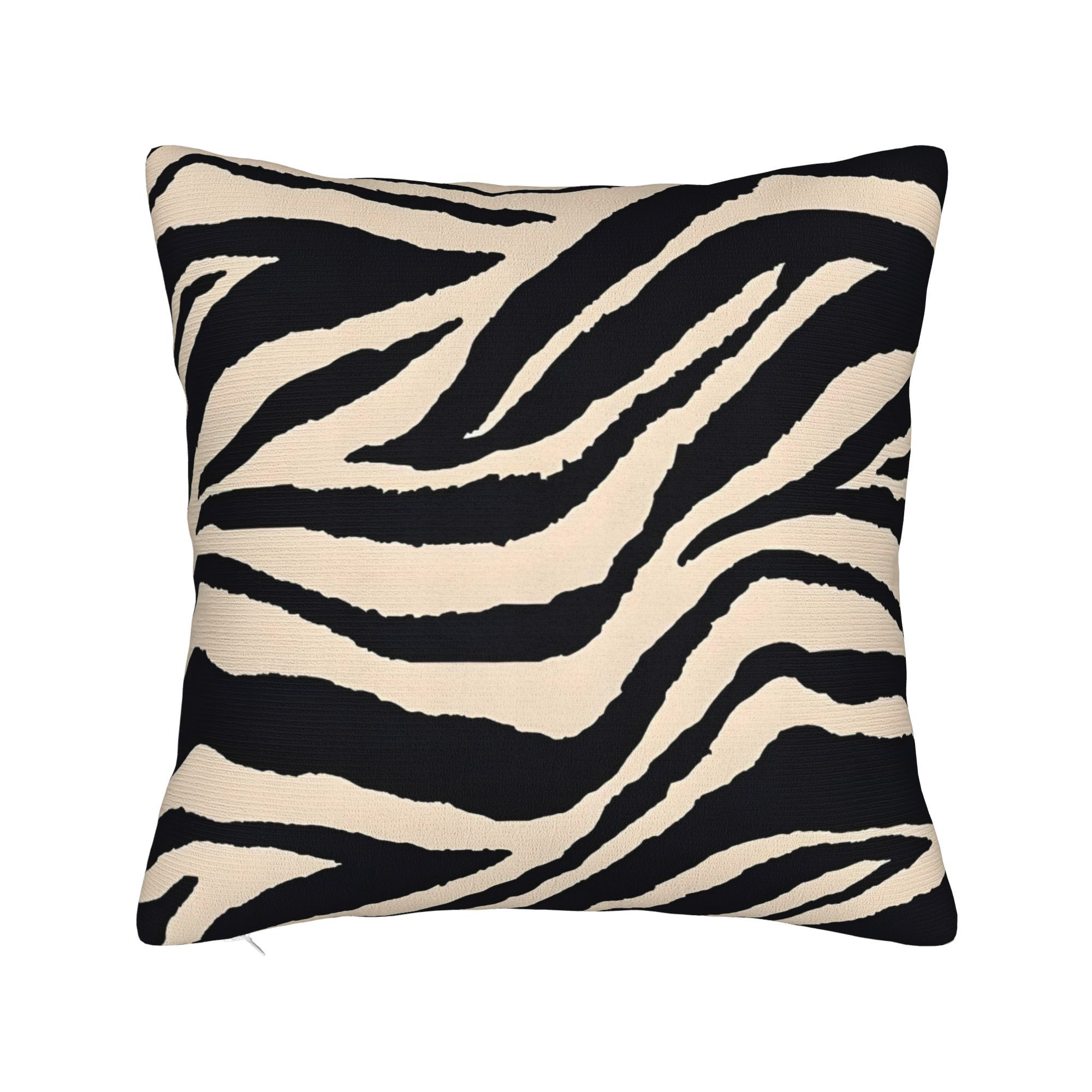 TEMU 1pc Retro Zebra Stripe Cushion Cover Suitable For Sofa Bed Chair - Print Decorative Case With Zipper Closure, Machine Washable Cover Fits Decor,
