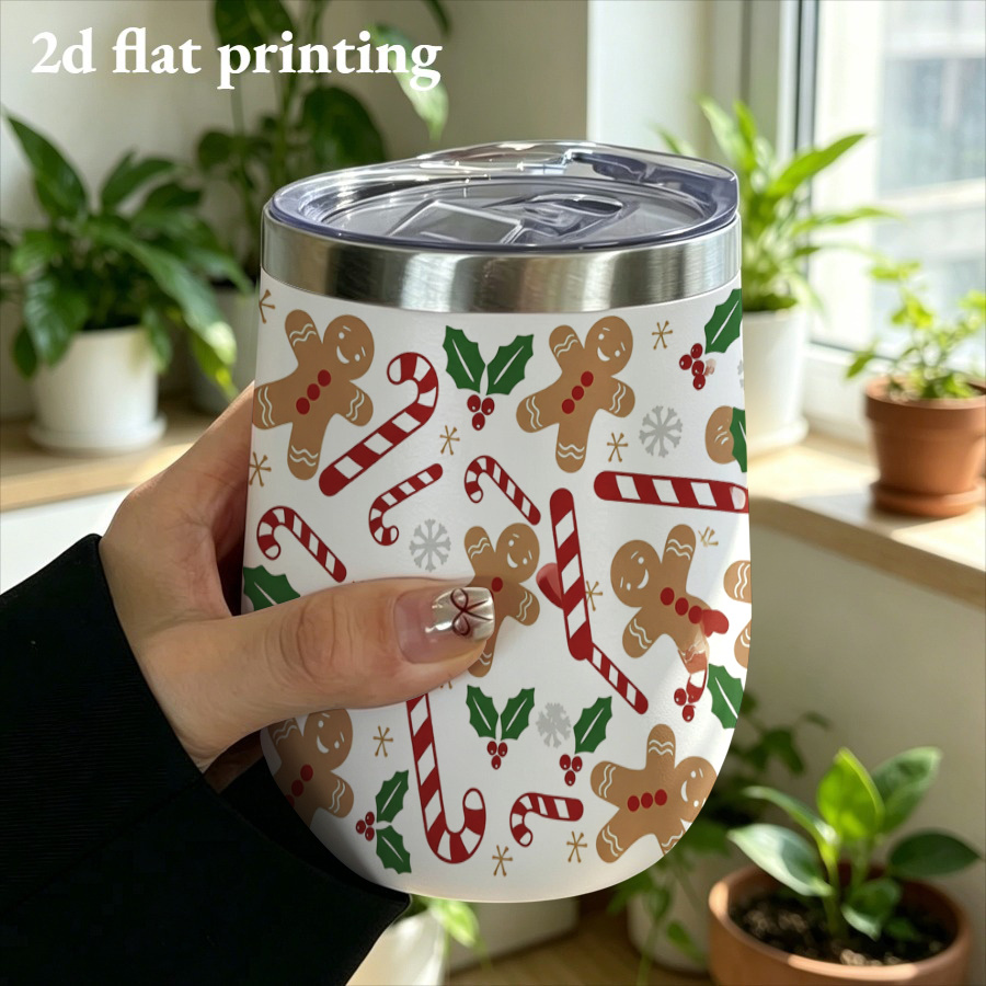 TEMU 1pc 12oz 365ml 2d Flat Printing Stainless Steel Travel Mug Tumbler, Featuring Double-walled Vacuum Insulation, Keeping Drinks Hot And Cold For A