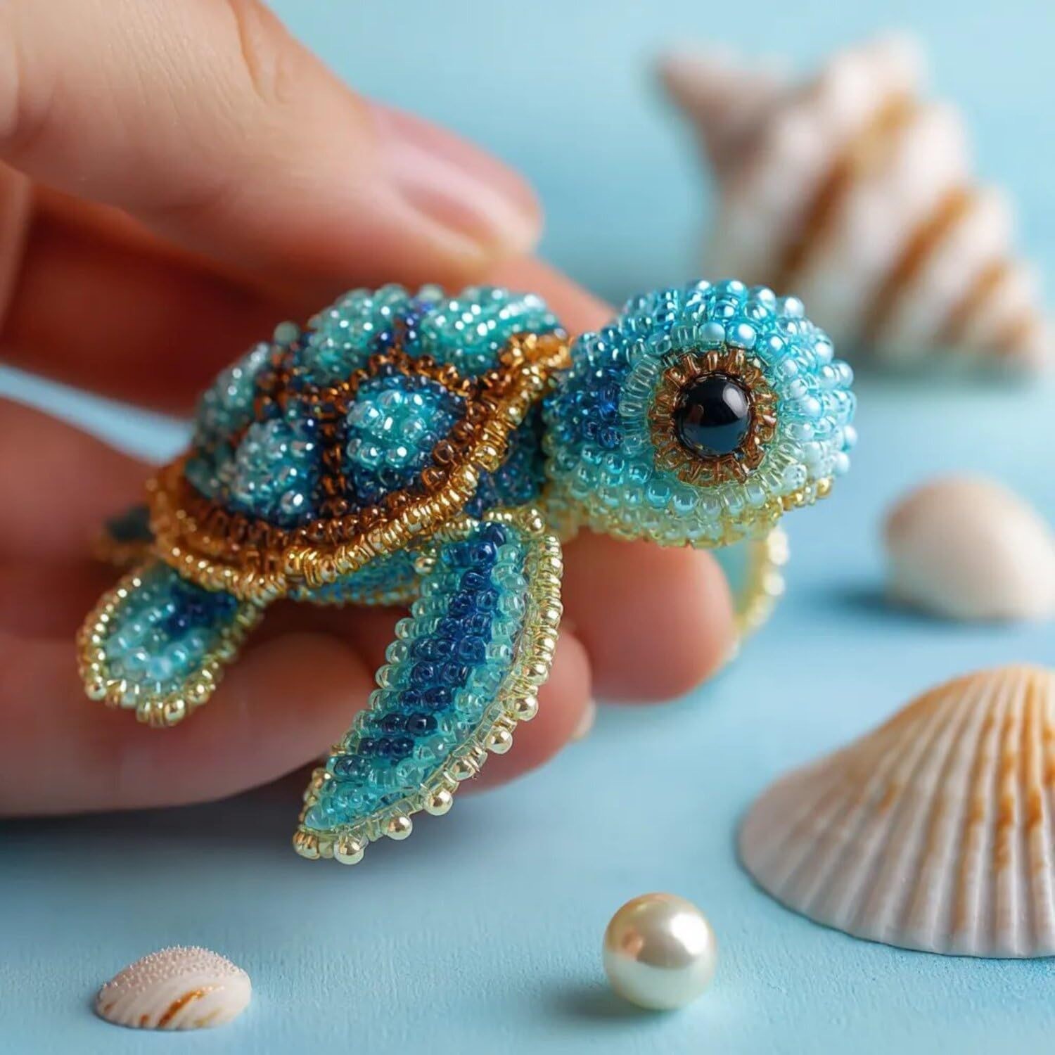 TEMU 1pc Octopus Bead Embroidery Kit, 3d Ocean Animals Diy Beadwork Craft Kit, Diy Craft, Holiday Birthday Gift