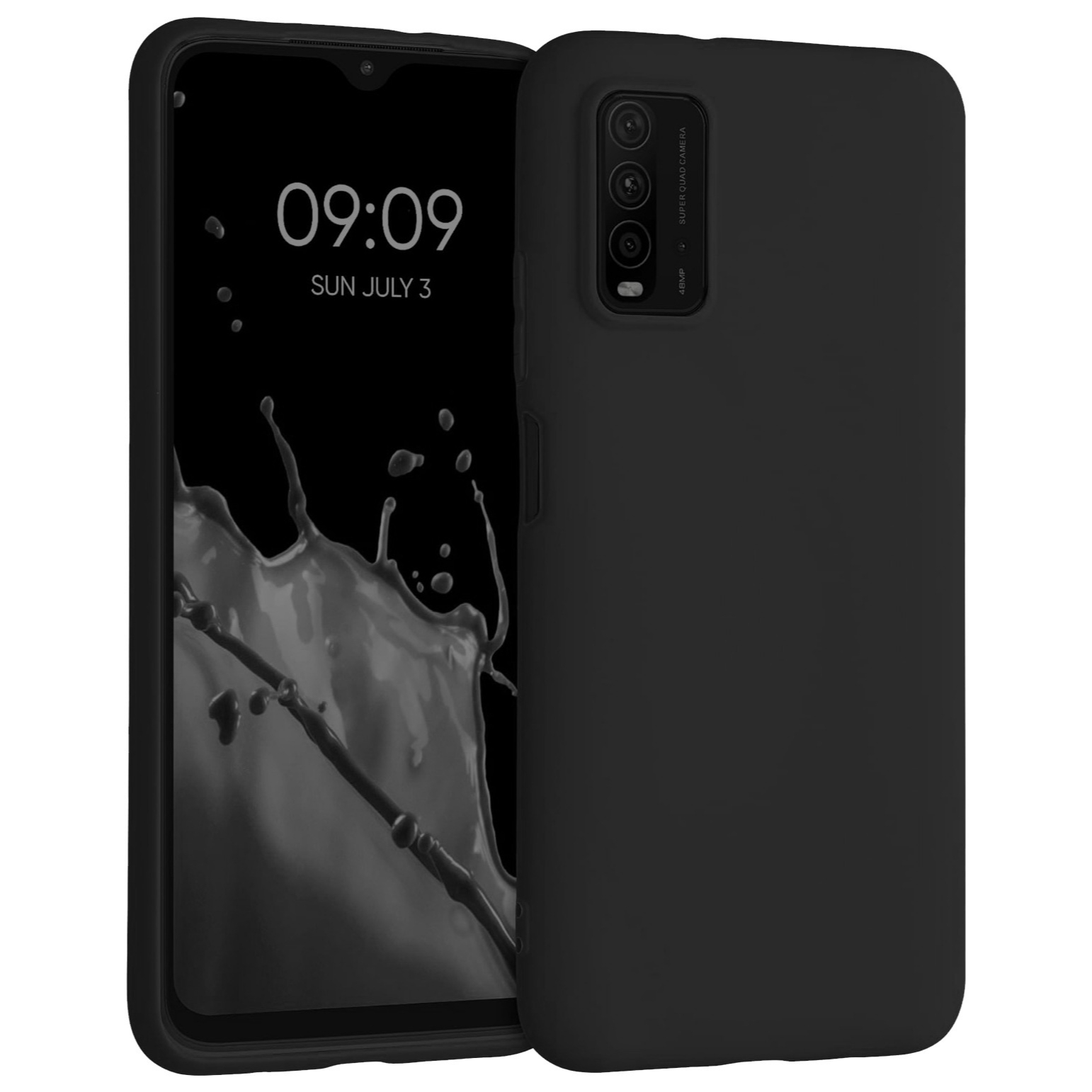 TEMU para Teléfono - para Xiaomi Redmi 9T, de Silicona Negra, Anti-Rayas a Prueba de Golpes, Cubierta para Teléfono con Bumper