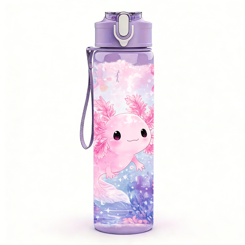 Image of 1pc Hexagonal Dinosaur, 750ml 26oz Colorful Plastic Sports Water Bottle, Cute Print, Leak-proof With Pop-up Lid, Suitable For Outdoor Sports Cycling, Ideal Gift For Birthday Valentine's Day Easter