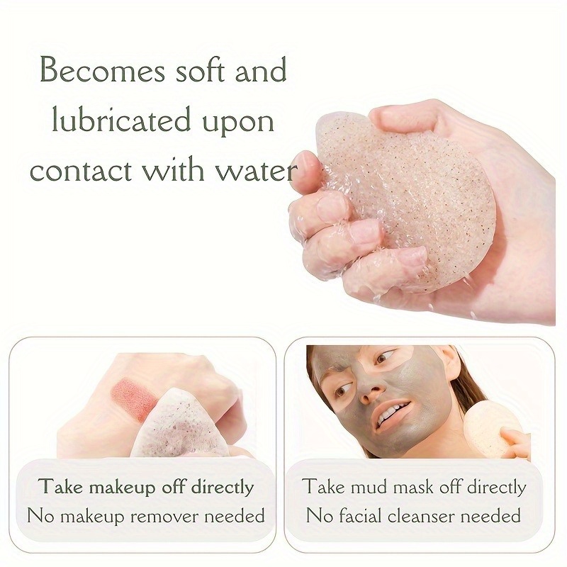 Light Beige Konjac Sponge with Hook, Gentle Exfoliating Tool