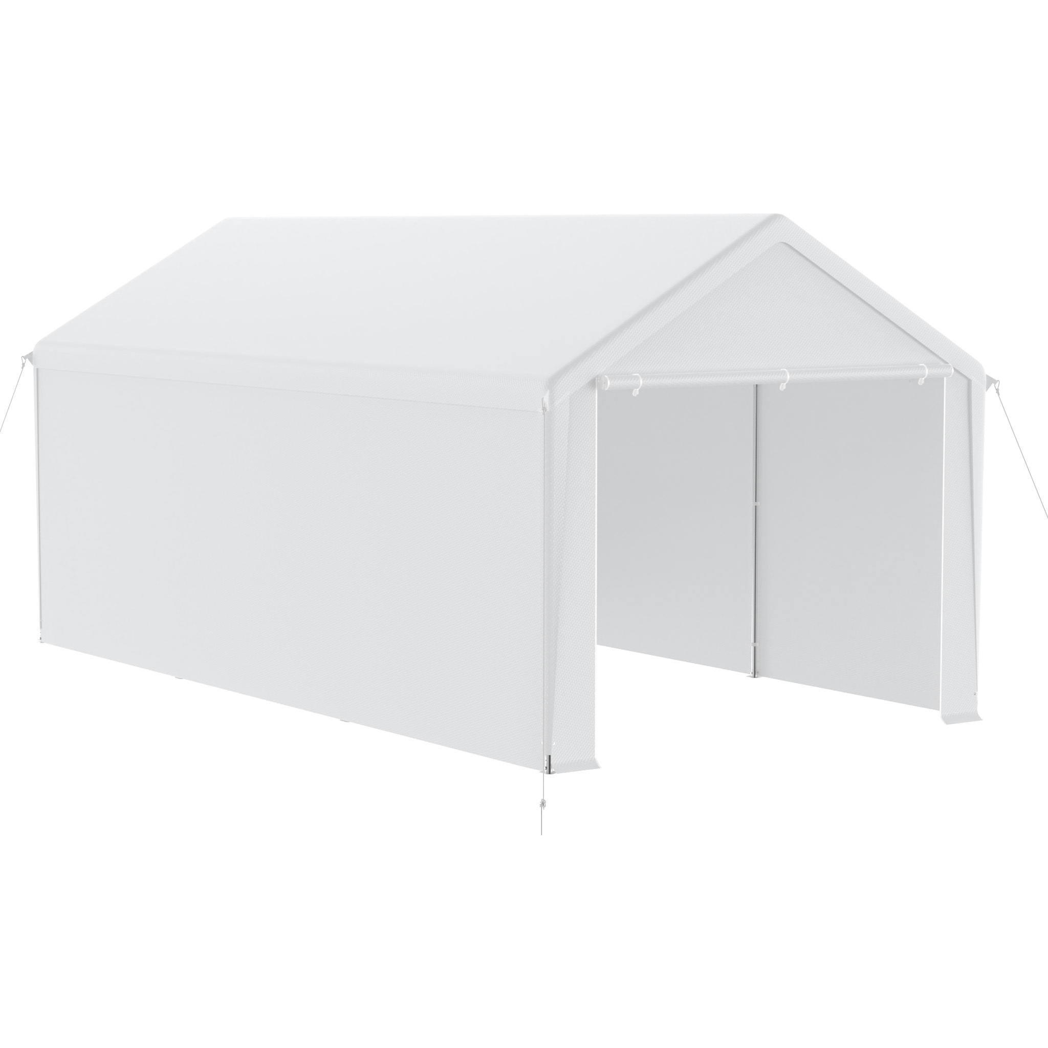 Image of Carport Tent Garage Large Storage Tent With Removable Mobile Garage Shelter Ranch Tent For Cars, Suvs, Trucks