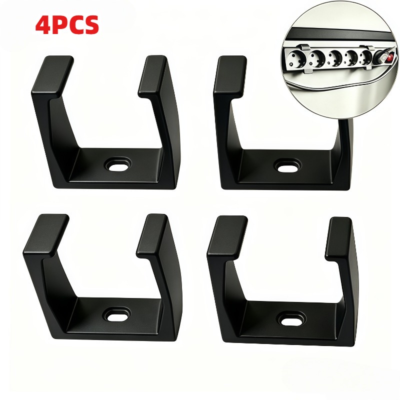 4pcs Heavy-duty Wall-mounted Protector Bracket, 3d-printed Plastic Outlet Holder With Cable , Space- Power Strip Organizer Suitable For Indoor Outlets, Protectors, And Plug Storage