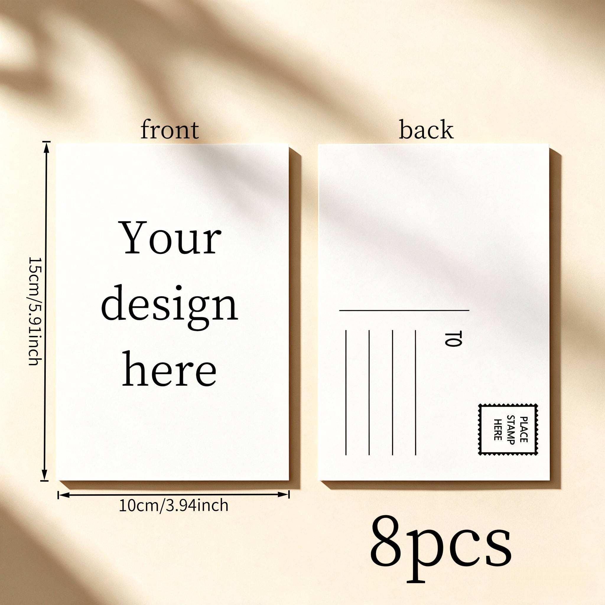 TEMU [customization] Personalized Postcards, Blank Postcards For Mailing, 3.94x5.91inch, Customizable Picture And Text Postcards, Suitable For Travel