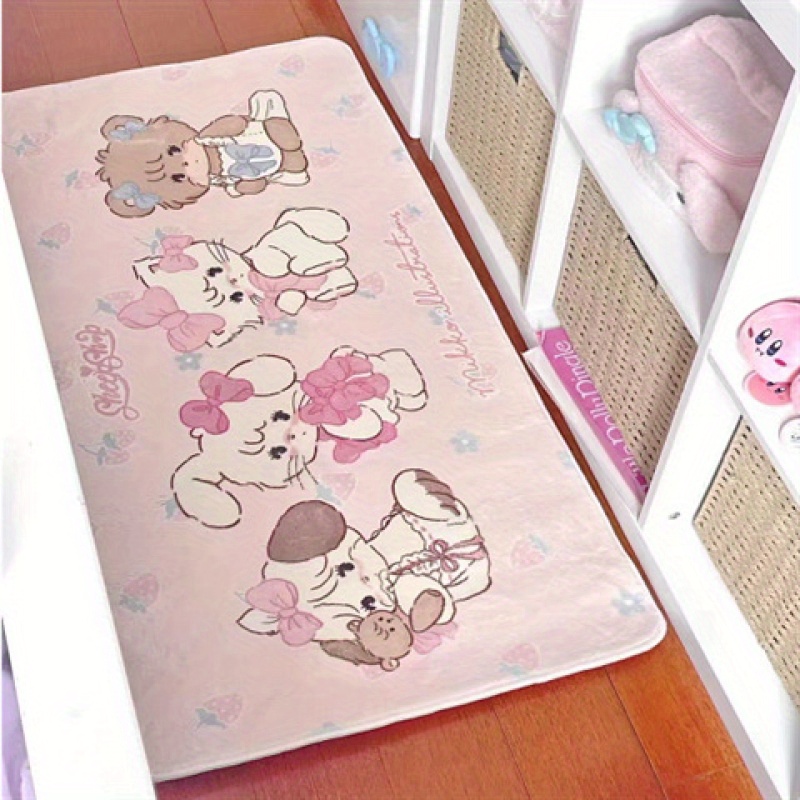 TEMU ベビーベッドサイドマット 子供部屋用 かわいいキャラクター マット リトルダイナソー