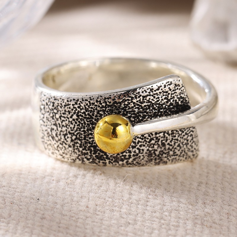 TEMU Bague rétro texturée, bijou minimal et élégant pour les quotidiens, au travail, et les accessoires de mode stylés