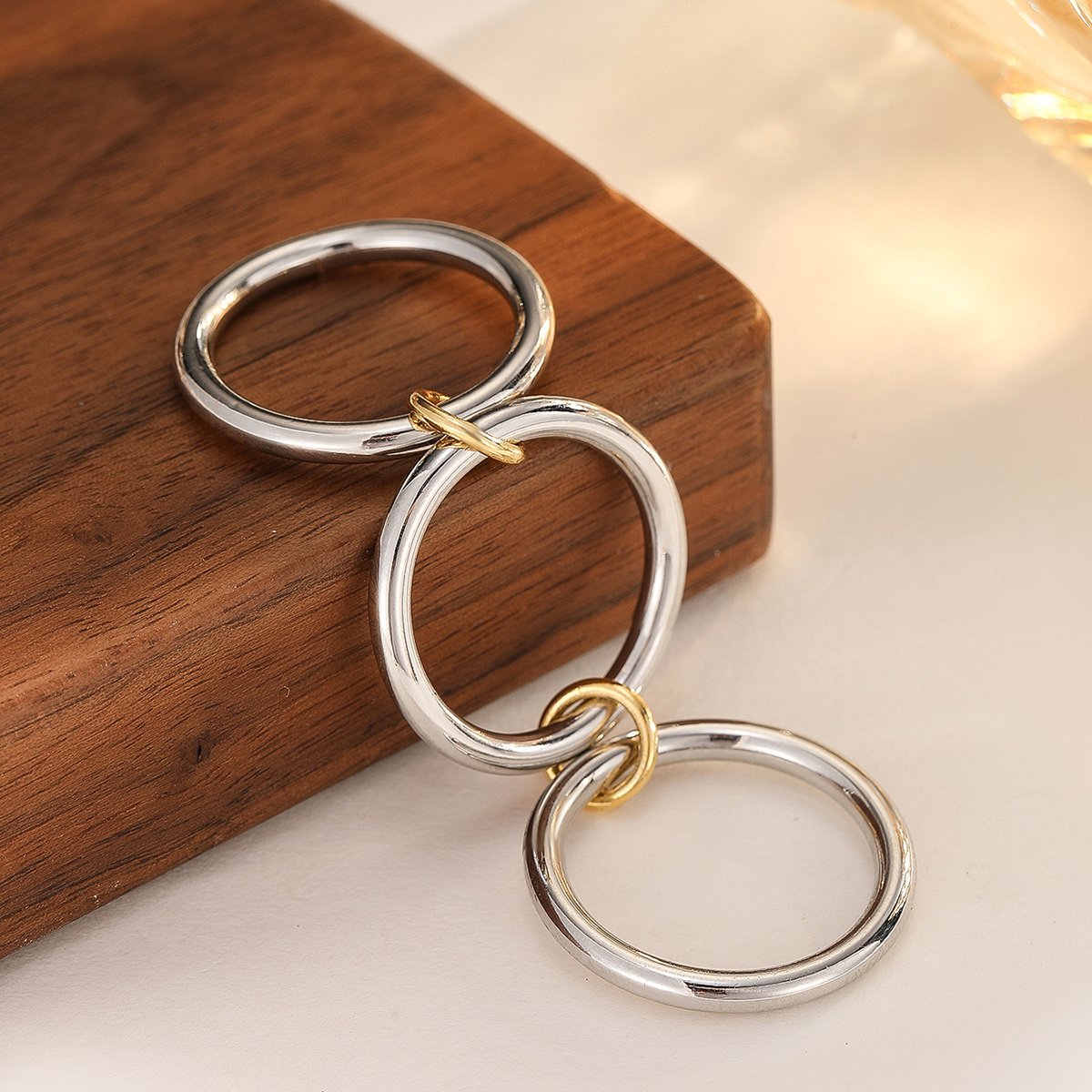 Three Smooth Rings Set for Party Wear