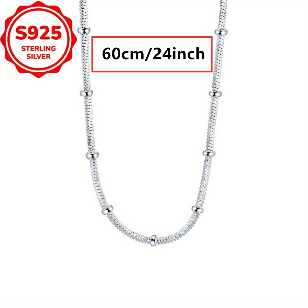 TEMU S925 Silver Fashionable And Elegant Bead High-end Necklace, Versatile In Clothing, Suitable For Daily Parties As A Gift With Personality Total