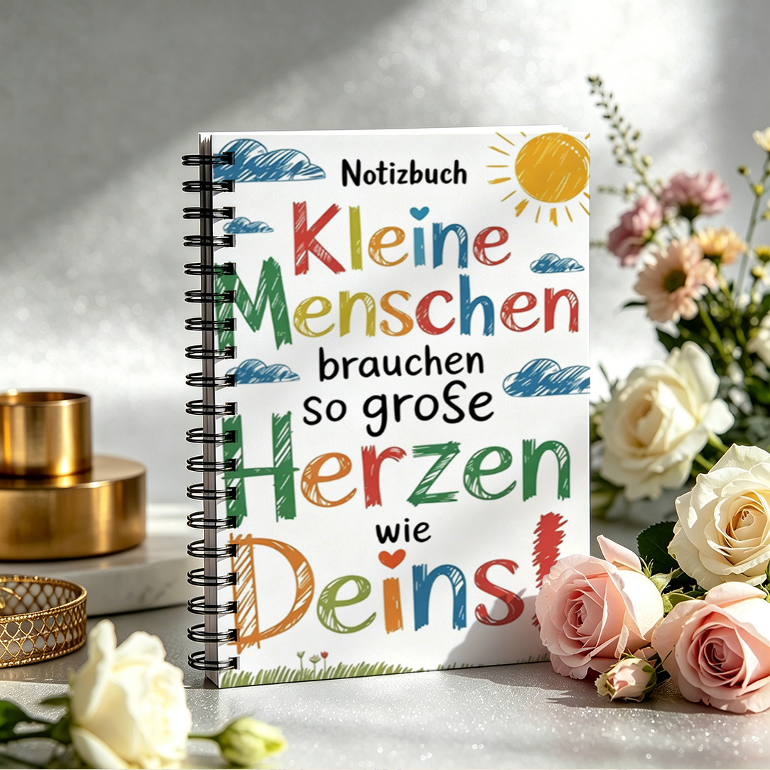 TEMU 1pc Back To School Personal Organizer, 2026-2027 Teacher Planner - German Version, White Background Sun Cloud Font Cover, Suitable For Teaching