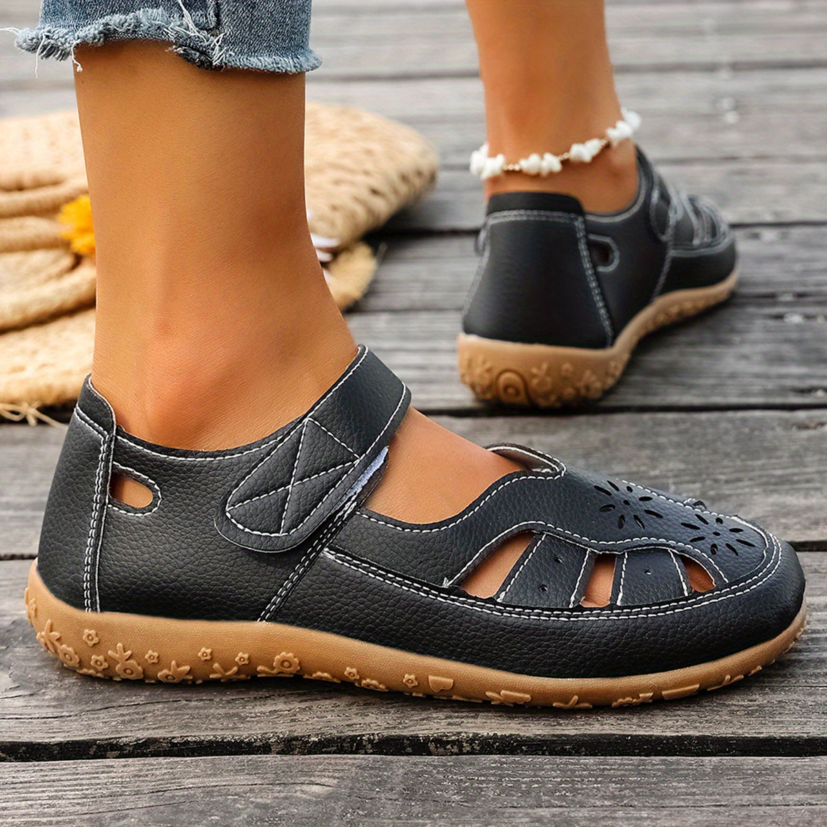 new women's sports sandals hollow breathable adjustable Temu
