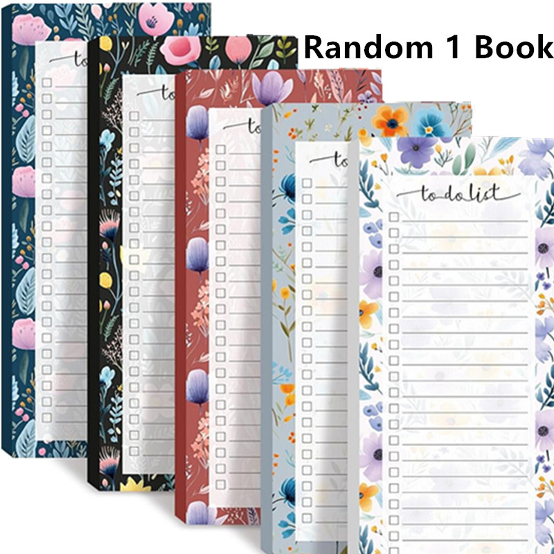 TEMU Random 1-pack To-do List Notepad, Daily Checklist Notebook, 60 Sheets Per Pad, Undated Memo Pad, Color Block Shopping List, Weekly Planner