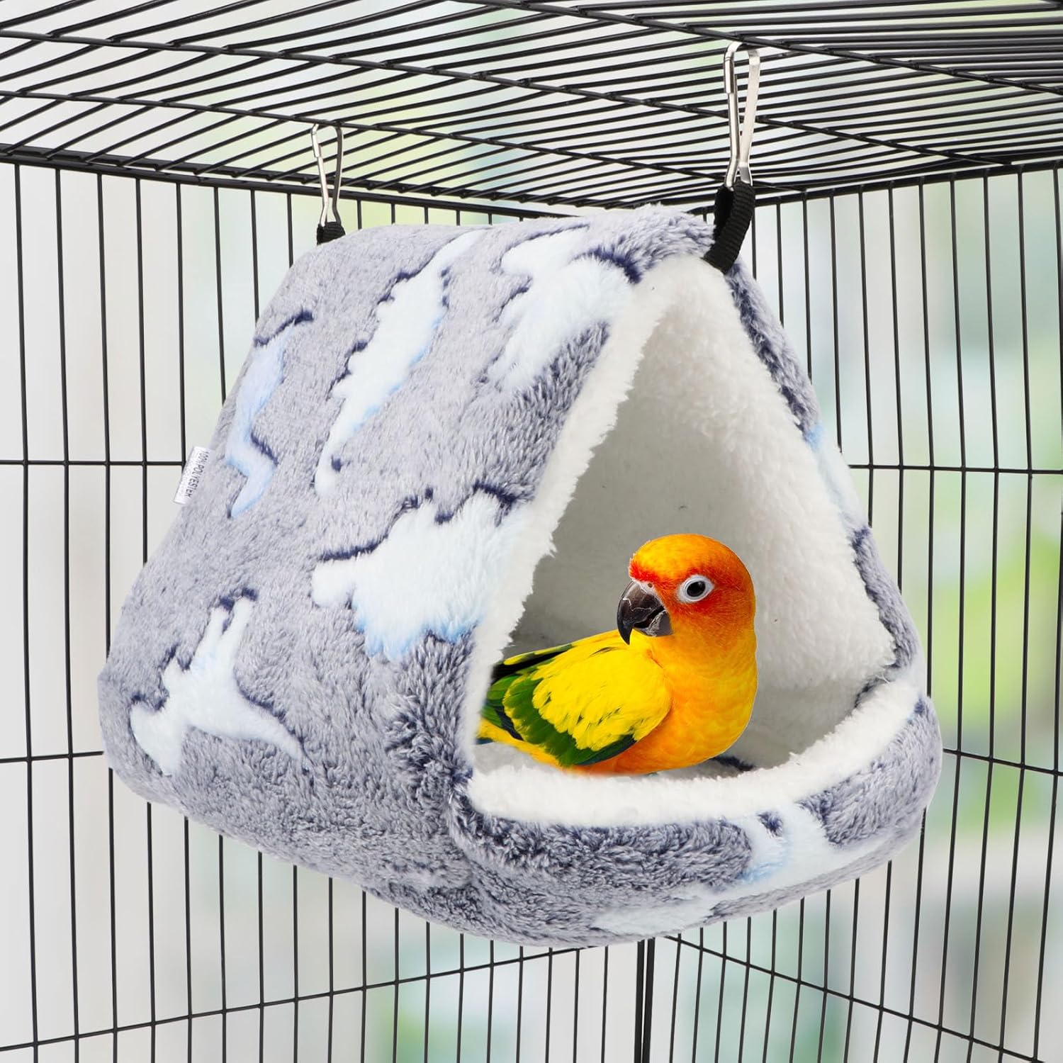TEMU Winter Warm Hanging Pet Triangle Cage Suitable For Parrots, Hamsters, And Sugar Gliders - Warm And Breathable, A Warm And Beautiful Living