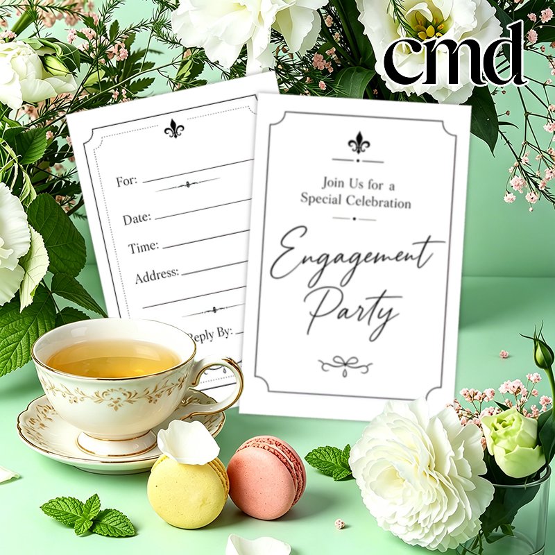 TEMU [2d Flat]20 Party Invitations (no Envelopes),20pcs Elegant Minimal Fillable Invitation Cards For Engagement Wedding Bridal Shower Birthday