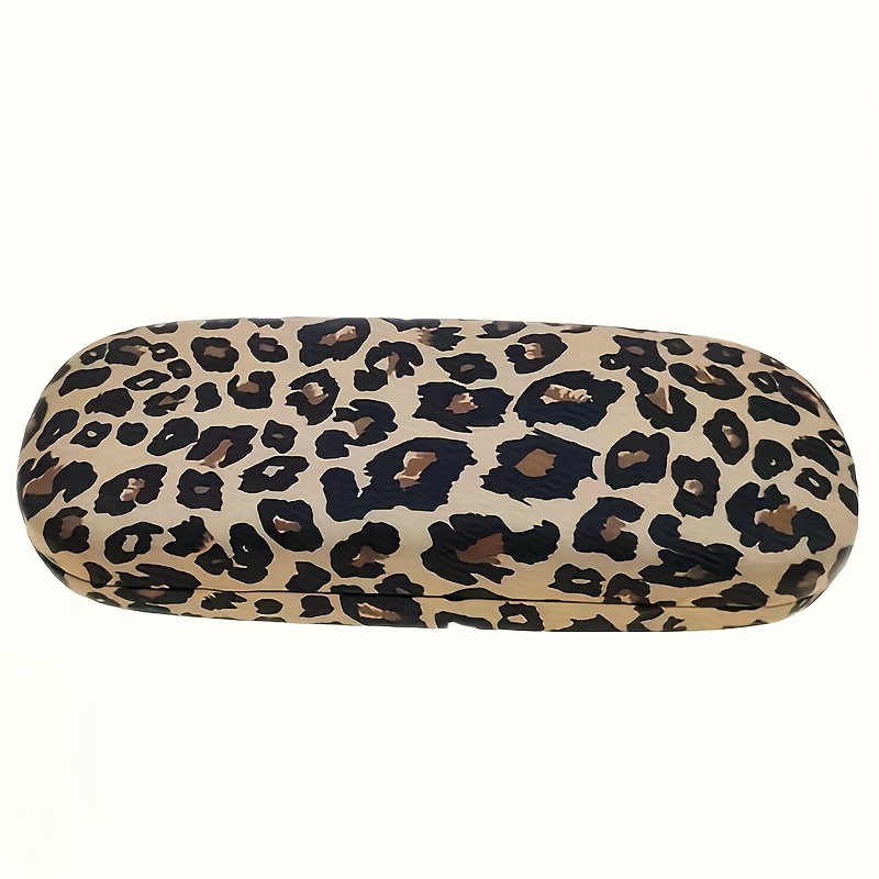 Durable Leopard Print Glasses Case - Black And Beige Suitable For Men And Women - Ideal Gift For Eyewear Enthusiasts, Cute And Stylish Accessory, Made Of Pressure-resistant Material