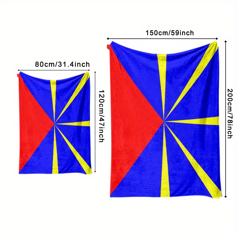 TEMU 1 couverture de lit imprimée avec motif drapeau de de La , pour toutes , maison, voyage, camping, bureau, en flanelle - Motif imprimé vibrant,