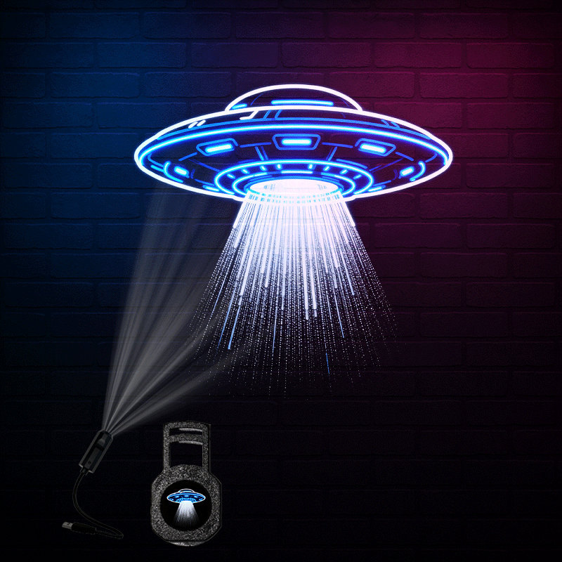 TEMU 1pc Flying Saucer Ufo Projection Night Light Usb Powered Led Projector Lamp With Aesthetic Film For Bedroom Living Room Wall Decor Room