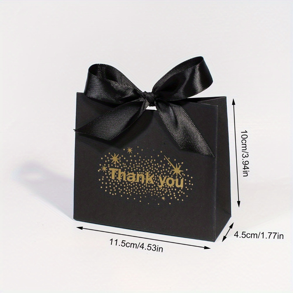 TEMU Gift For Her/him Set Of 5 Stylish Gift Boxes Featuring A "thank You" Message With Bows, Designed With A Starburst Pattern. Perfect For Weddings,
