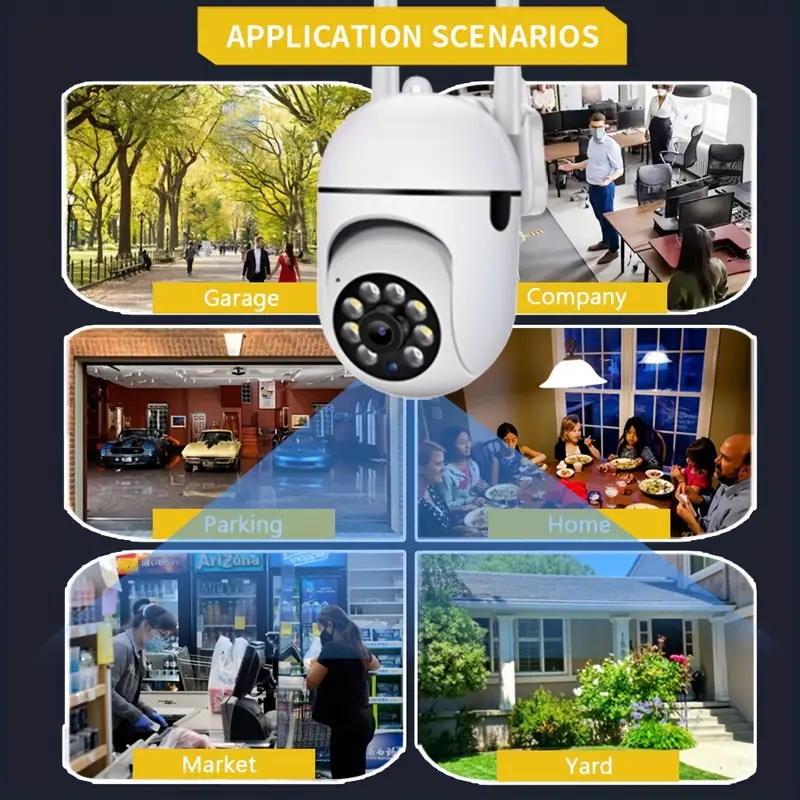 1шт 1080p HD умная Wi-Fi камера безопасности для внутреннего наблюдения с ночным видением, автоматическим отслеживанием, обнаружением человека и питомца, сигнализацией о движении, двусторонним звуком, управлением через приложение, питание от USB, 2,4 ГГц беспроводная совместимость со смартфонами, детали 7