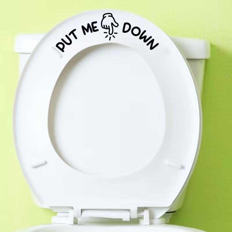 1pc of   toilet sticker with a hand gesture pattern featuring a   design to add a   and   atmosphere to your bathroom space this removable   decor sticker   a bit of fun to your bathroom