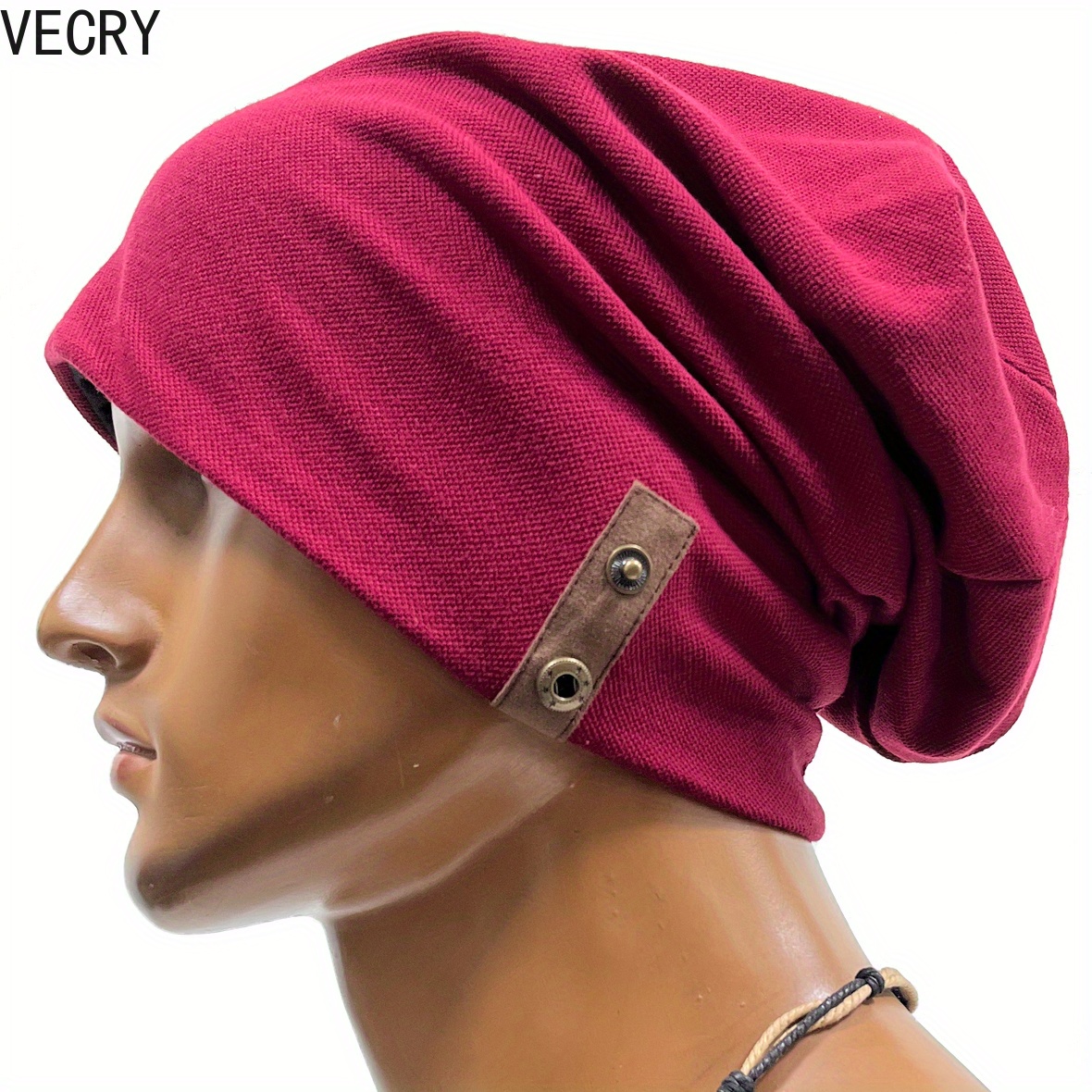 DOANNOTIUM Men's Reversible Slouchy Beanie - Knit Skull Cap, Baggy Hip-Hop Winter Hat In Ginger