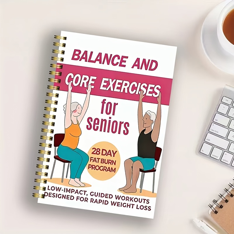 TEMU Chair Yoga Exercise Manual | Chair-based Yoga Resources For Seniors | Yoga Challenge For Seniors, Perfect Gift For , Yoga Diary, Fitness Record