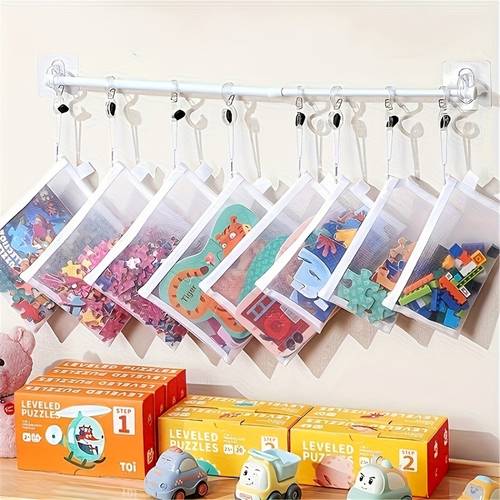 8pcs clear zipper mesh bags 3 sizes waterproof plastic organizer pouches with secure zippers for supplies puzzle storage durable reusable storage solutions zipper pouch bags travel organizers sturdy zippers