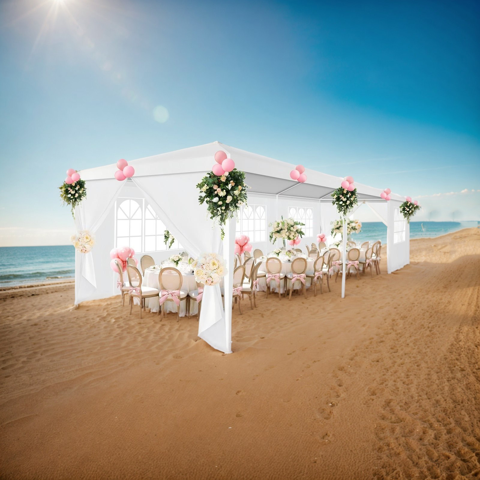 Image of Outdoor Canopy 3×6m Party Tent With 4 Removable , Event Tent, Outdoor Tent For Parties, Large Canopy Tent For Parties, Weddings, New Year Party, Patio Camping Gazebo