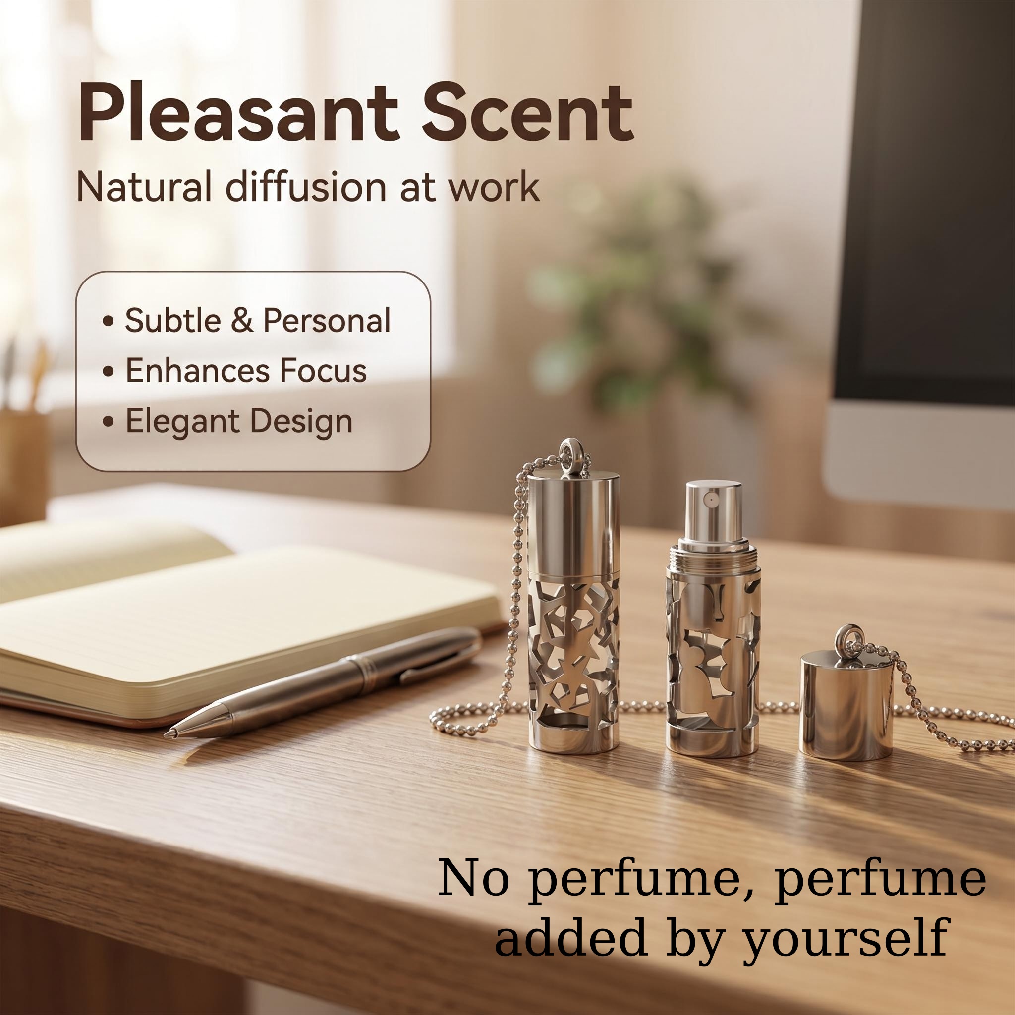 Detachable Stainless Steel Perfume Bottle Necklace