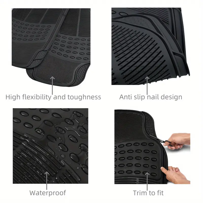 3pcs all weather car floor mats durable pvc non slip and easy to clean universal car non slip mats for sedans and suvs suitable for spring summer autumn and winter details 4