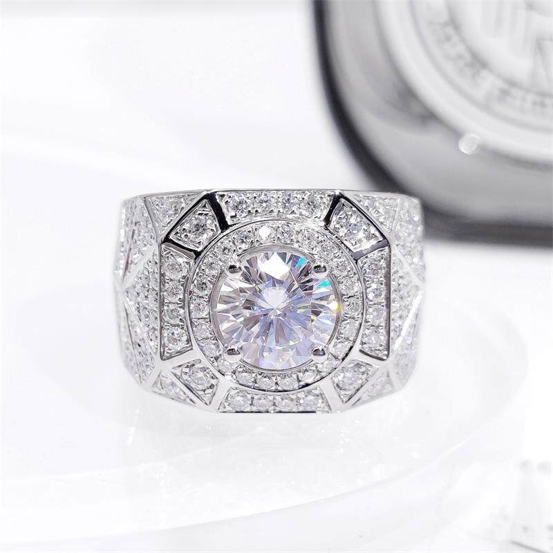 Image of Classic Moissanite Ring 925 Sterling Silver Jewelry Look Sparkling Shine Jewelry Gift Sparkling For Him Her Anniversary Christmas Birthday Gifts For Wife Girlfriend Her Beautiful Occasion Jewelry