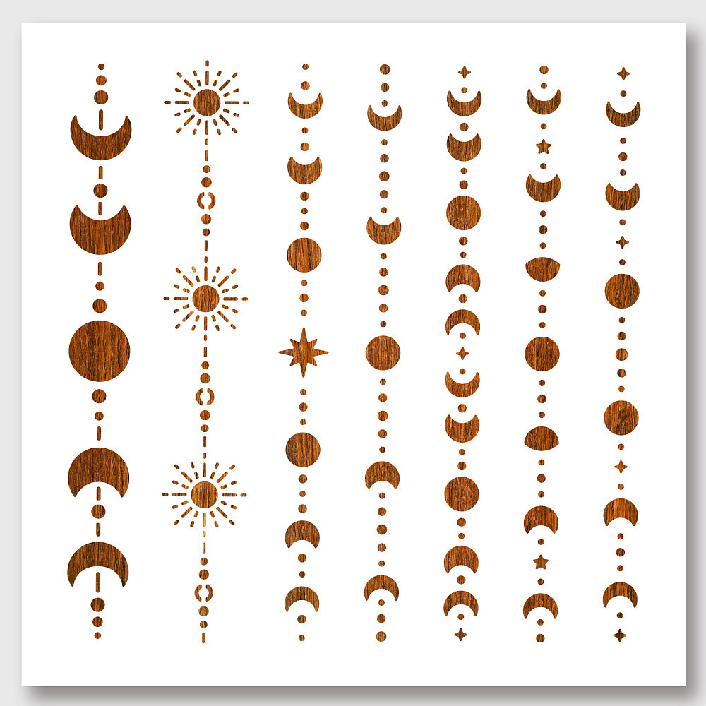 TEMU 1pc Moon Stars Painting Stencils Templates Reusable Art And Craft Stencils For Painting On Wood Fabric Paper Walls Canvas Floor Tile Craft