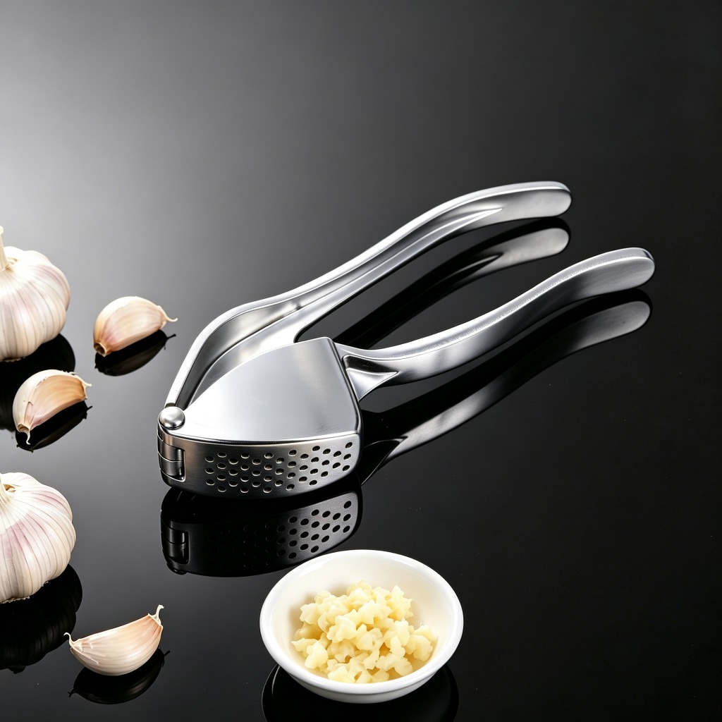 TEMU premium in di alluminio con camera grande, tritatutto per e zenzero facile da pulire, utensile da cucina manuale per pasta d' fresca