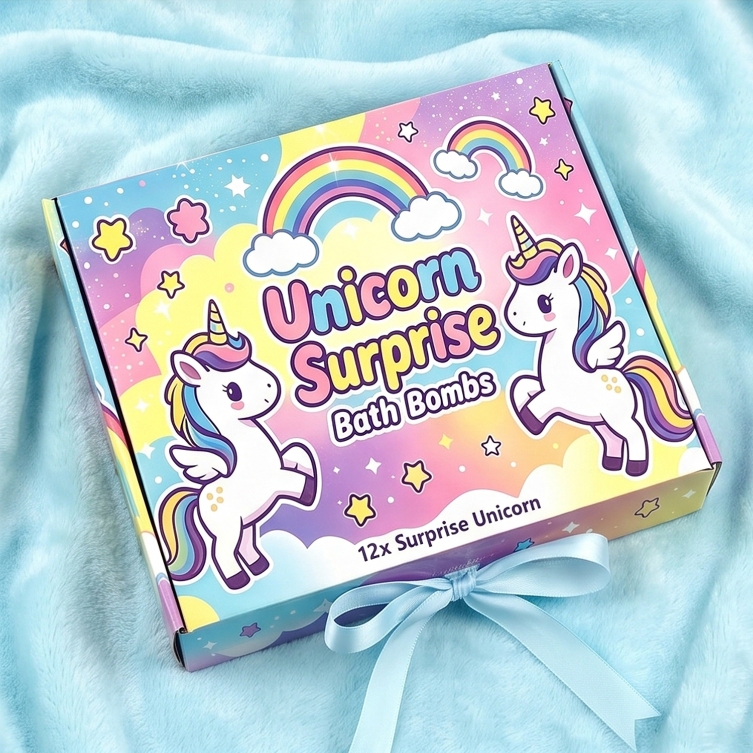 TEMU Cute Unicorn With - Bath Gift Set For Women &, Colorful Bubble Bath Balls, Mothers Day, & Birthday Gifts, Spa Self Care Bath Set, 1/ (12 Per Pc)